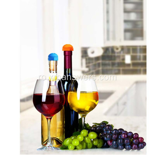 Dop pentru sticle de vin din silicon, reutilizabil, de calitate alimentară